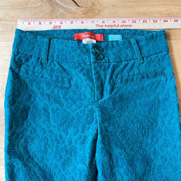 ANTHROPOLOGIE CARTONNIER CHARLIE ANKLE PANT 0 TEXTURED VELVET HOLIDAY RETRO Y2K - Picture 6 of 11